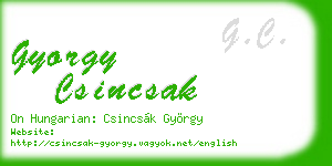 gyorgy csincsak business card