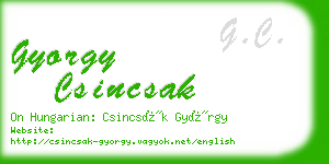 gyorgy csincsak business card